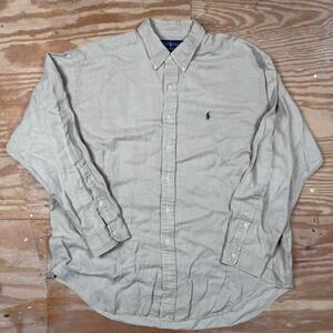 polo ralph lauren silk linen blend button up shirt